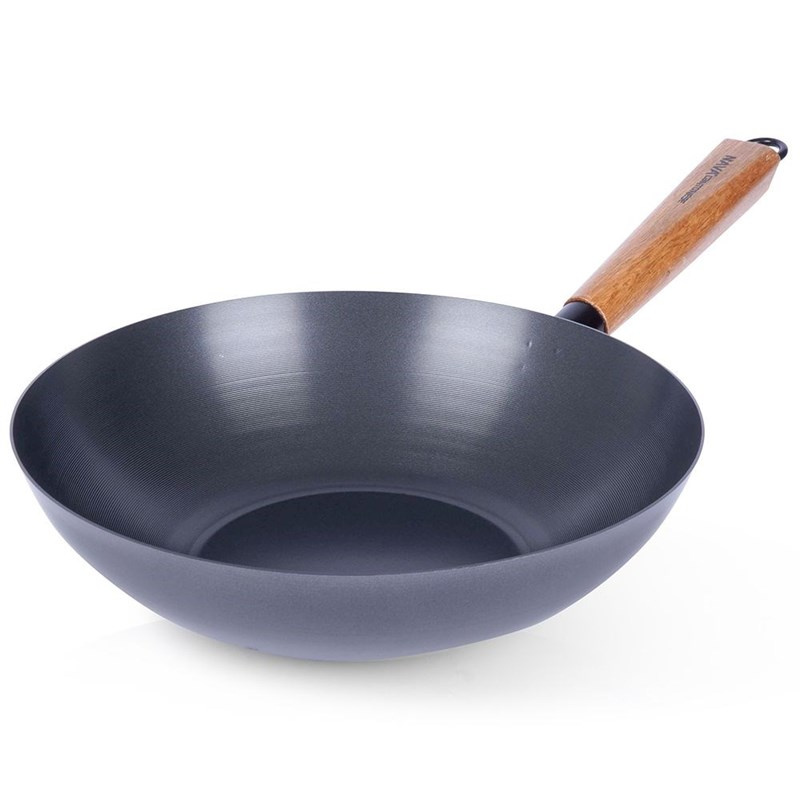 Patelnia wok kantoński stalowy chiński głęboki 28 cm